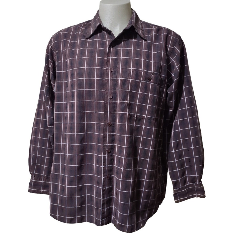 Ron Chereskin Shirt Men's XLarge Long Sleeve Button Up Cotton‎ Collared Striped